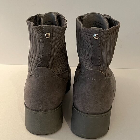 AK Anne Klein IFLEX Gray Sock Knit Zip Ankle Boots Wedge Heels Women's Size 11M - Picture 9 of 16